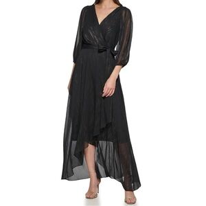 DKNY wrap dress with bubble sleeves- size 10
